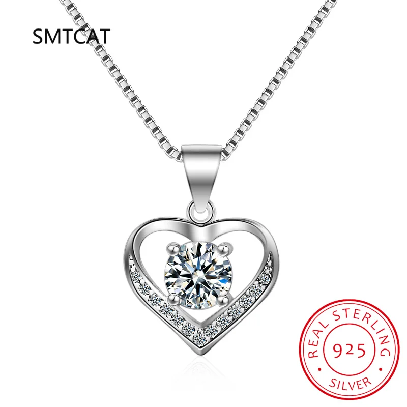 สร้อยคอจี้เพชรโมอิสซาไนต์แท้ทรงกลม 1 กะรัต สี D สำหรับผู้หญิง เพชรเลี้ยงในห้องปฏิบัติการ เงินแท้ S925 เครื่องประดับชั้นดี สร้อยคอแบบโชคเกอร์ ของขวัญ รุ่น NE019