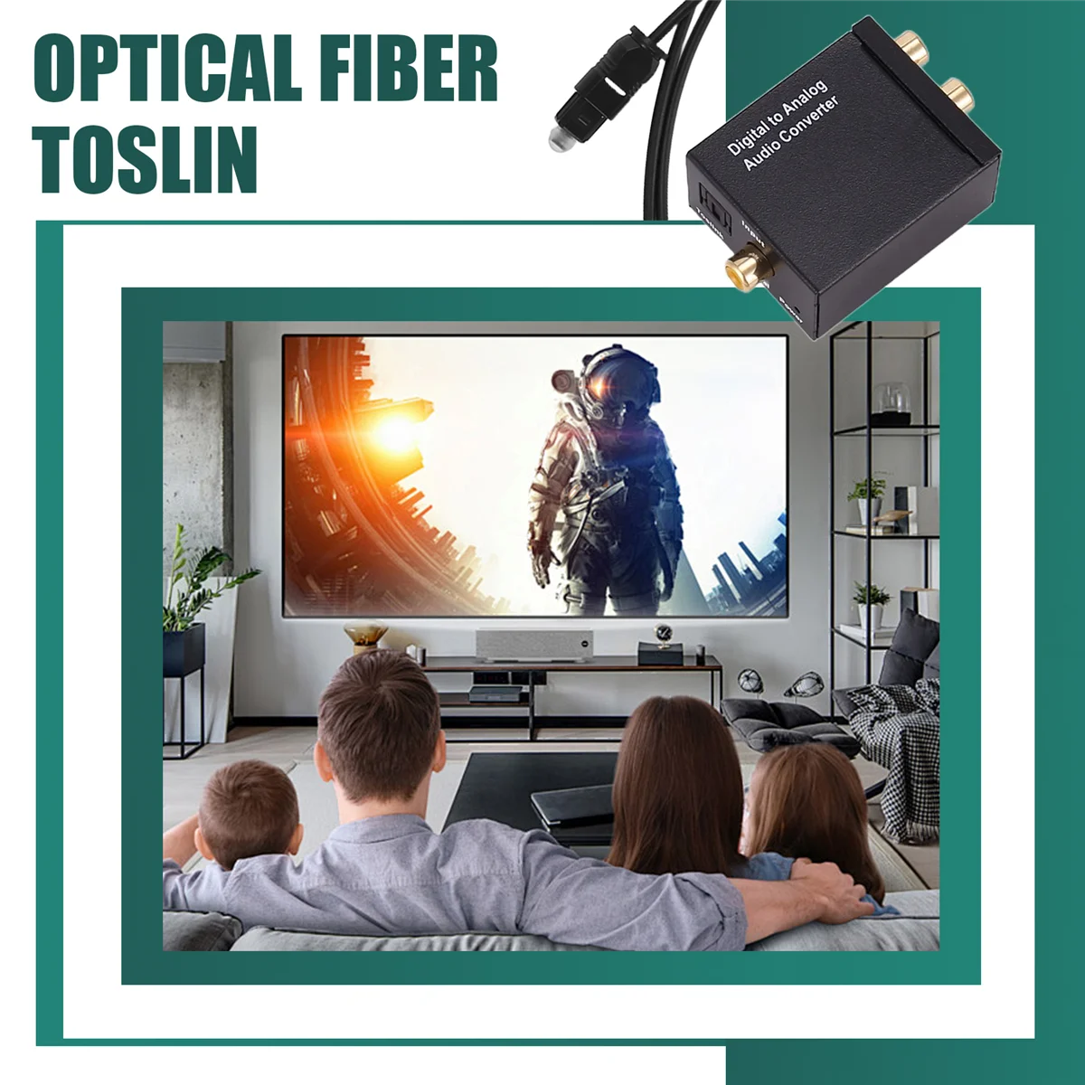 Digital to Analog Audio Converter Optical Fiber Toslink Coaxial Signal to RCA R/L Audio Decoder SPDIF ATV DAC Amplifier