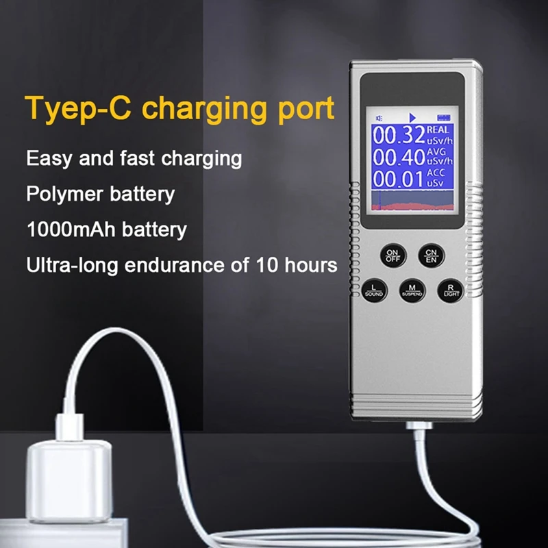 Handheld nucleaire stralingsdetector Huishoudelijk laboratorium Digitaal LCD-scherm Multifunctionele radioactieve geigerteller-ABJU