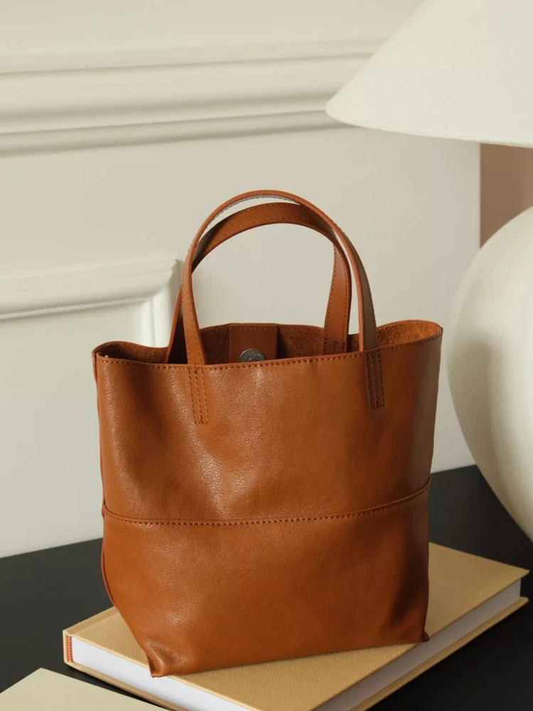 

Fashion Simple Bucket Bag Genuine Leather Women Tote Bag\Handbag Real Leather Female Shoulder Bag Crossbody Bag Soft