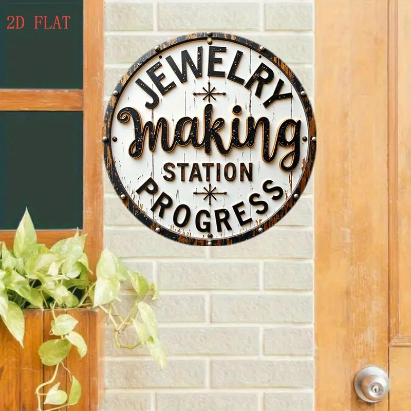 2D Flat - 【2D Flat】 2D Flat - [2D Flat] 1pc a 2D Flat Printed Metal Sign Measuring 7.87X7.87inch, a Round Wall Sign Suitable for