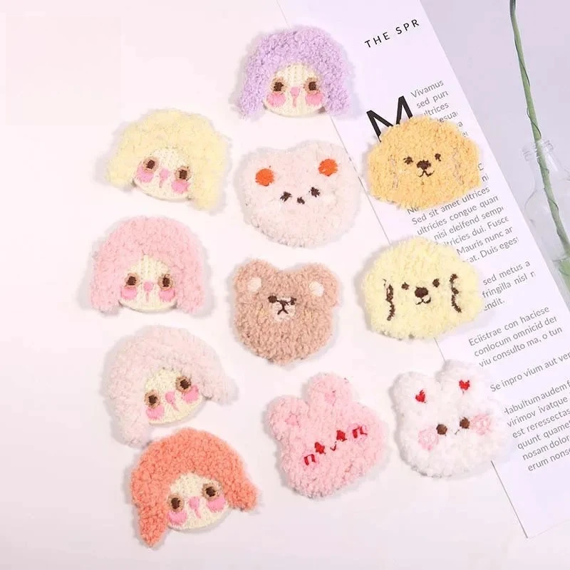 

10/20pcs DIY Embroidery Fabric Colorful Plush Girl Portrait Clothing Accessories Hair Accessories Decorative Eco Friendly Dyes