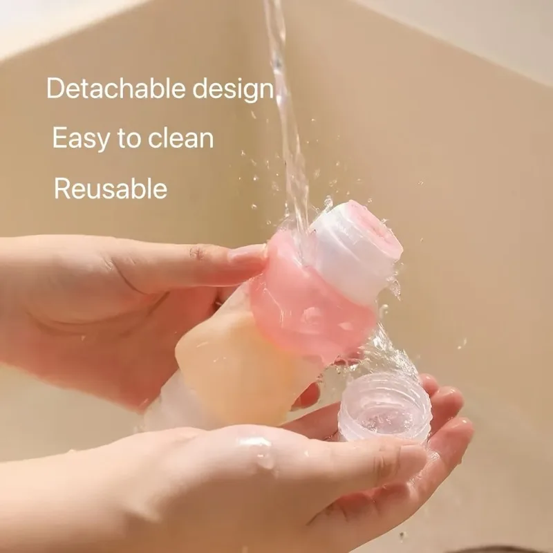 Premium 3,04oz Silikon-Reiseflasche Auslaufsicher Nachfüllbare Quetschtube für Shampoo Duschgel TSA-zugelassene Toilettenartikel – Detail 8