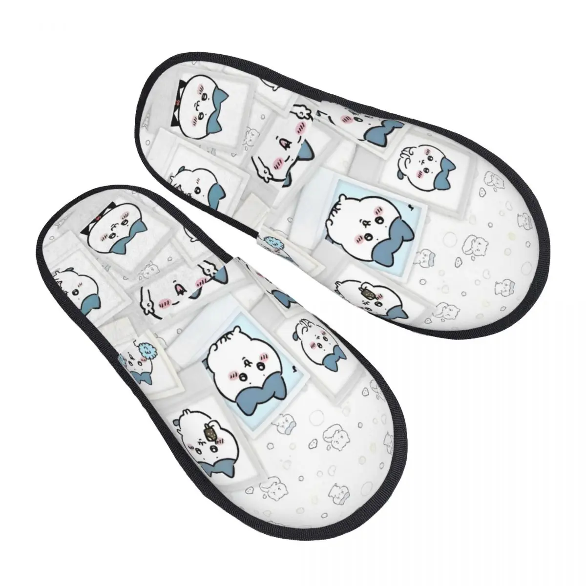 Winter Slippers Chiikawa Cartoon Accessories Household Fur Slippers Slides Bedroom Cozy Non-skid Slides