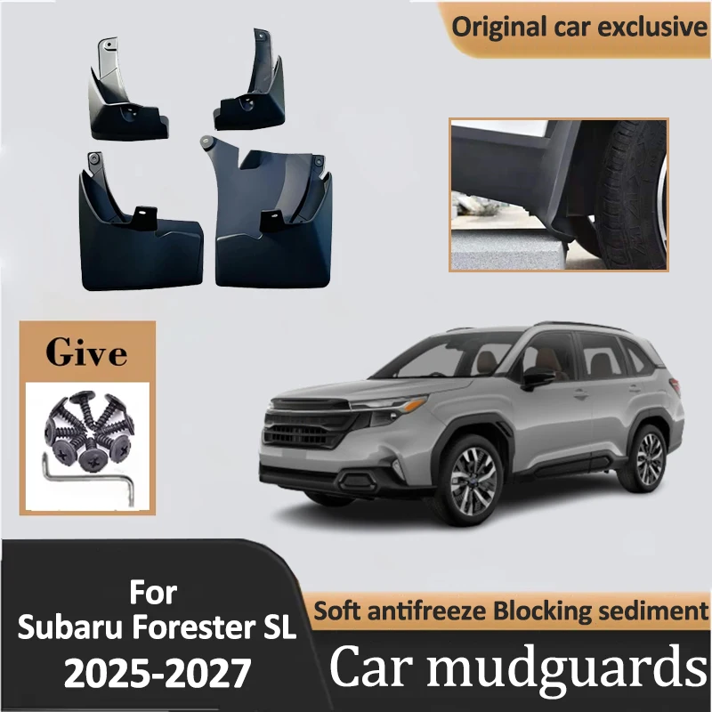 

4PCS Mud Flaps For Subaru Forester SL Accessorie 2025 2026 2027 Mudflaps Fender Mudguard Front Rear Splash Guard Protector Cover