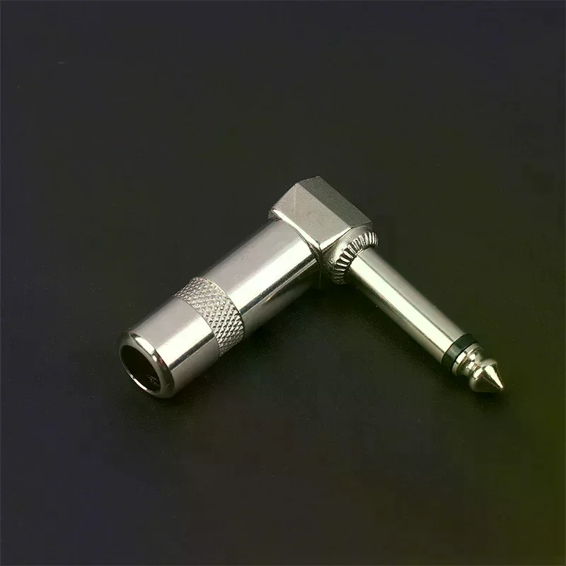 Connector 6.35mm Plug Right Angle Male Mono Plug L-Shape Audio Connector For Guitar Audio 1/4