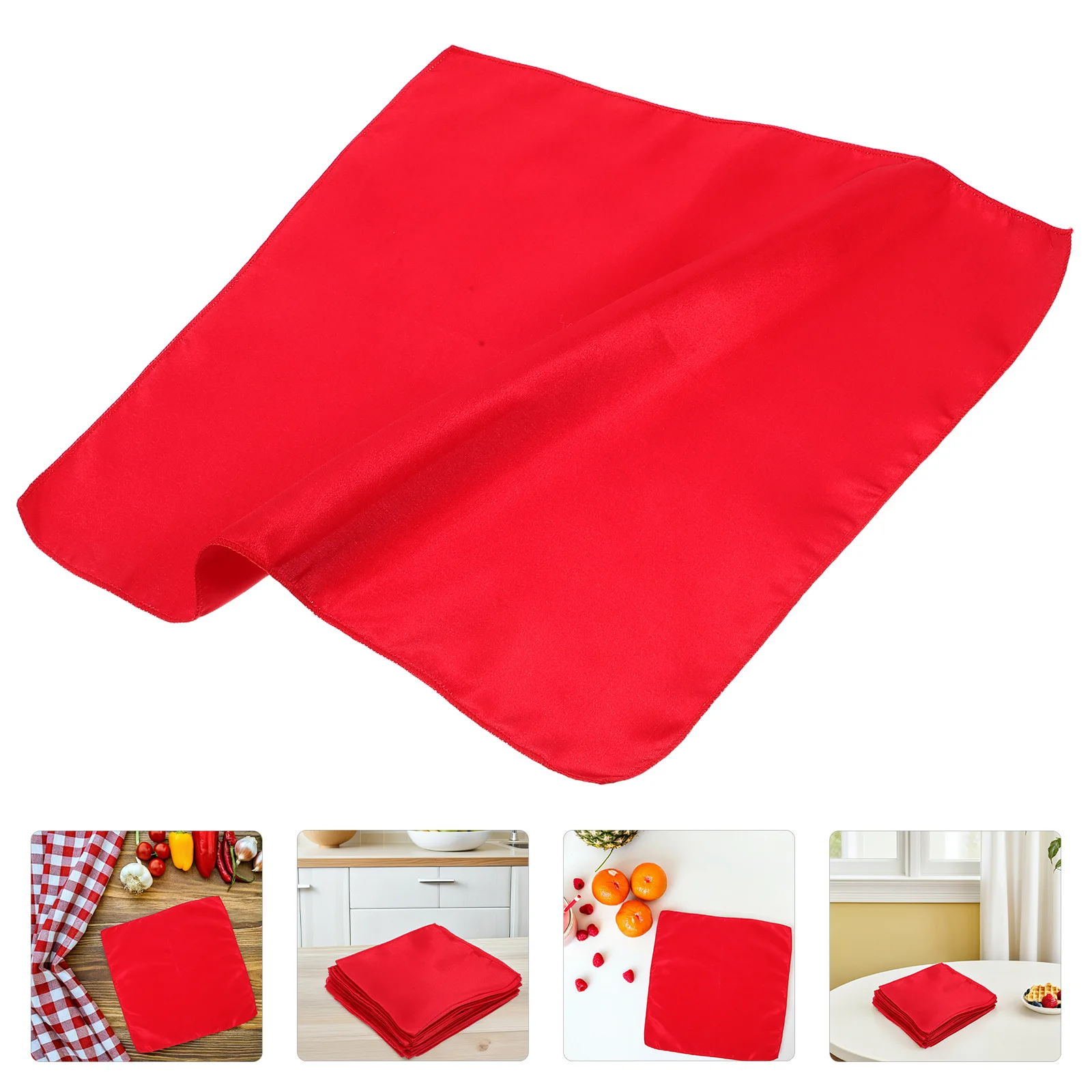 

50Pcs Satin Finish Polyester Napkins Soft Square Reusable Washable Dinner Napkins for Wedding Banquet Party Decoration