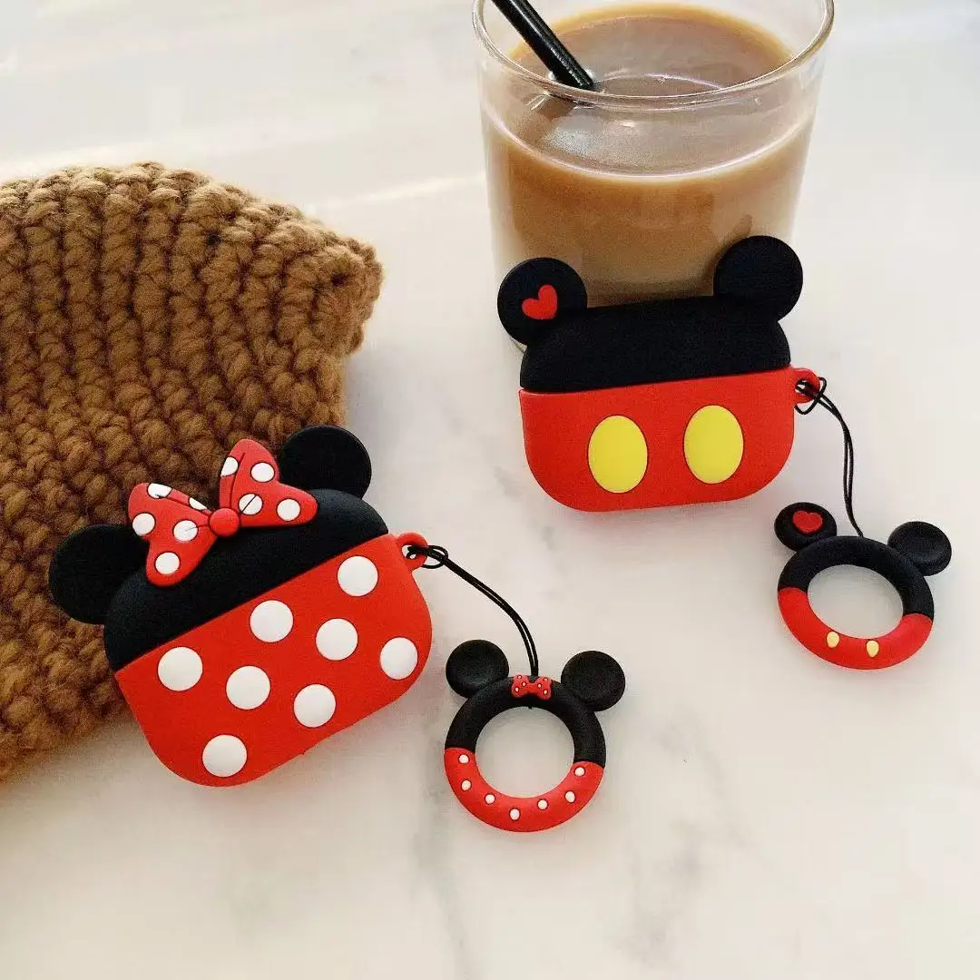 

Mickey Minnie 3D Cartoon Protective Earphone Silicone Cover For Airpods Pro 2 Case/Airpods 4 3 2 1 Case For Lovers