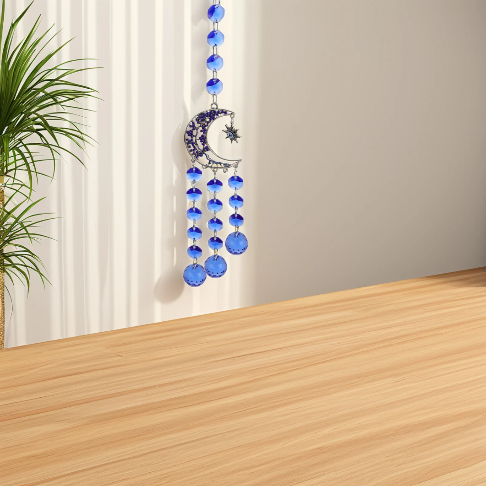 

Hanging Crystal Sun and Moon Suncatcher Prisms Romantic Elegance Unique Shape Light Catchers for Windows Balconies