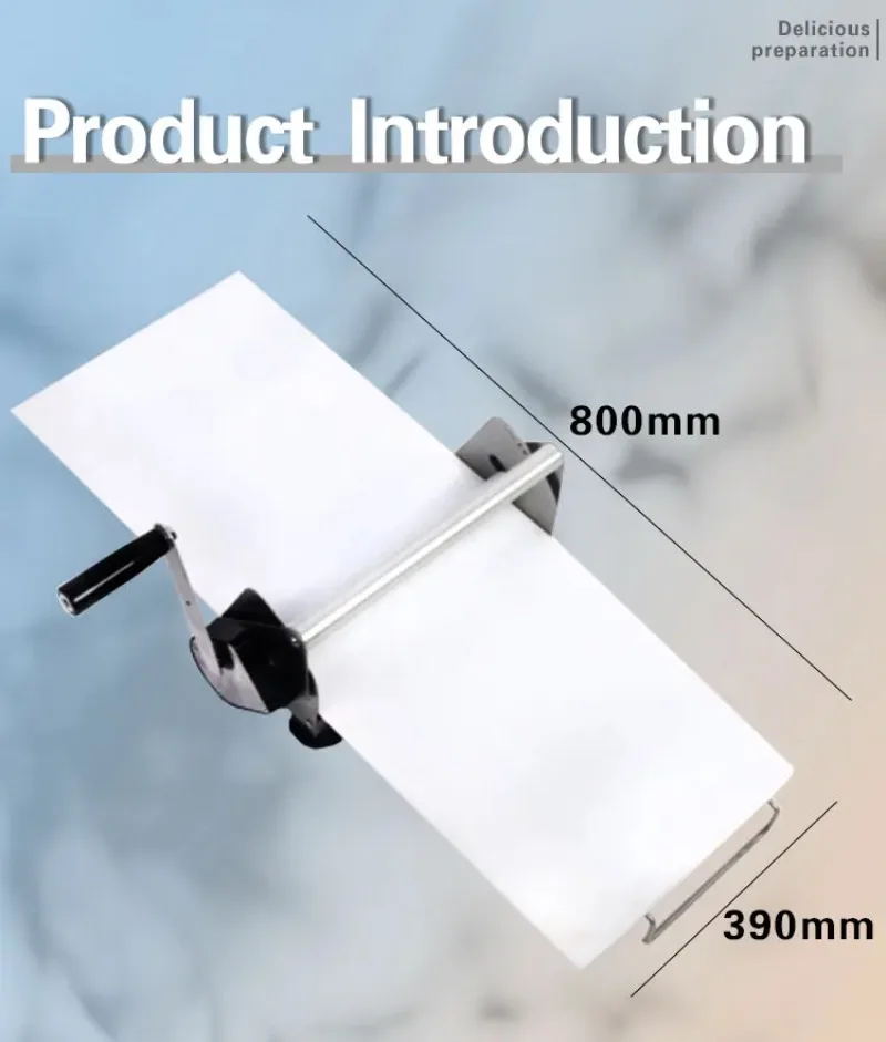 

12 Inch Manual Pastry Sheeter, Table Top Dough Sheeter Machine Pizza Croissant Thickness 1-17.5mm Silver Steel Bakery Machine