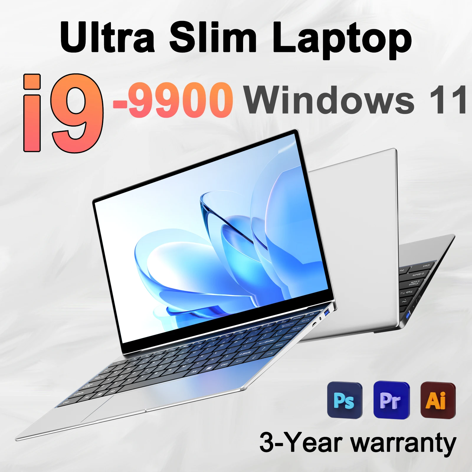 Novo 14.1 "laptop intel core i9-9900 32gb 2tb gaming pc ultra fino escritório estudo computador windows 11 pro 1920*1080 hd