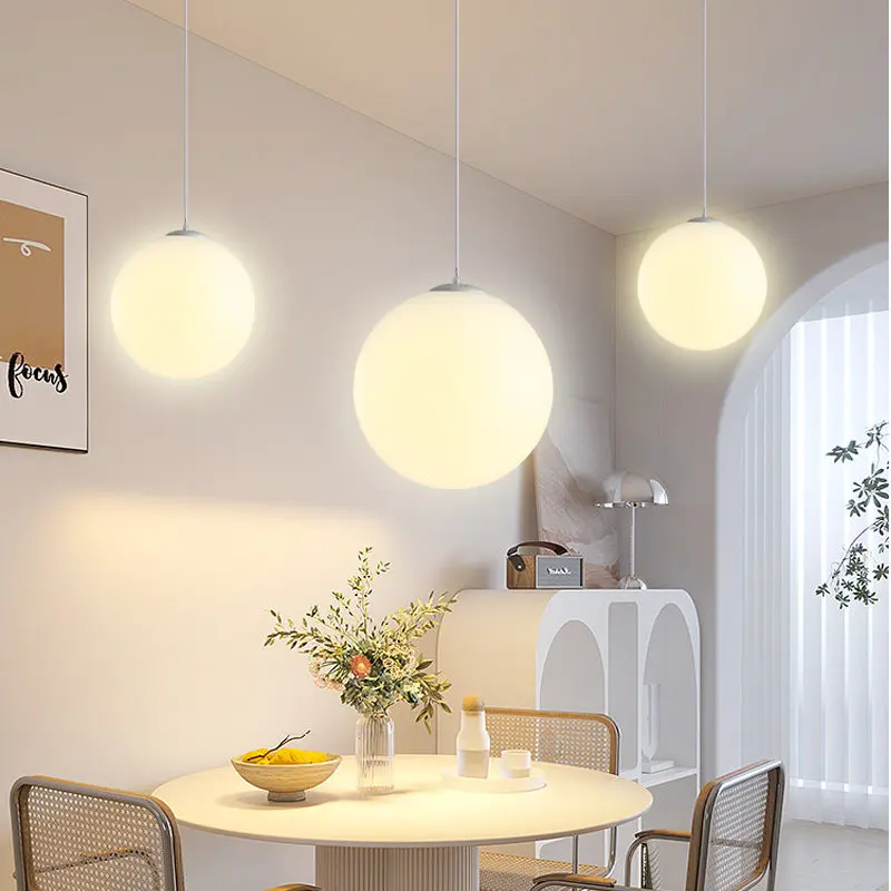 Restaurant round ball chandelier aisle bar counter simple modern single head clothing store store engineering decorative lamps