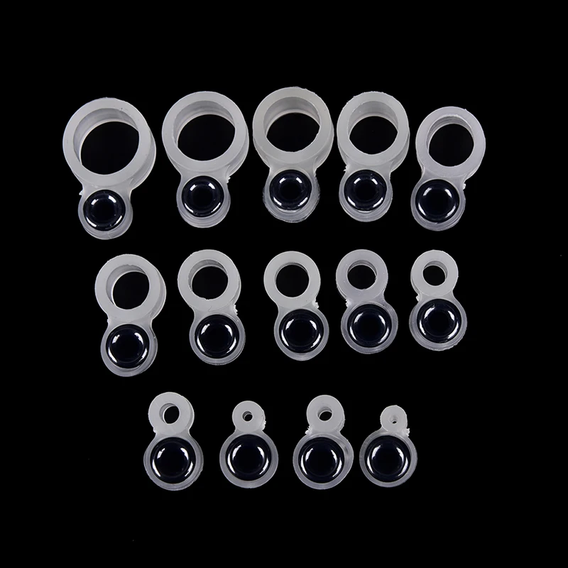 14Pcs New Fishing Rod Wire Ring Silicone Fishing Line Guide Ring Different Size 1-14