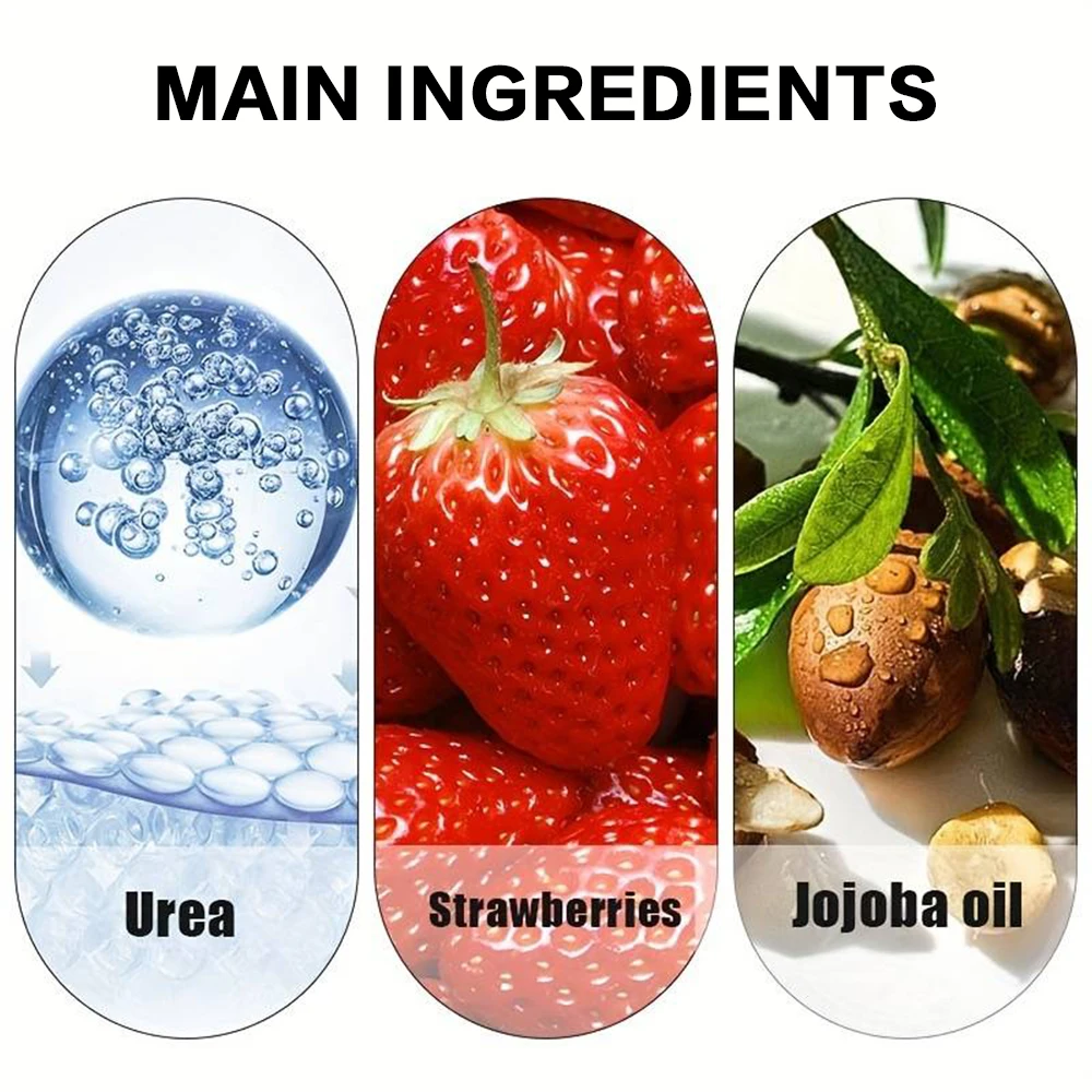 Creme de ureia morango mão pés creme evitar secura rachaduras das mãos e dos pés hidrata profundamente esfolia calmante cuidados com a pele