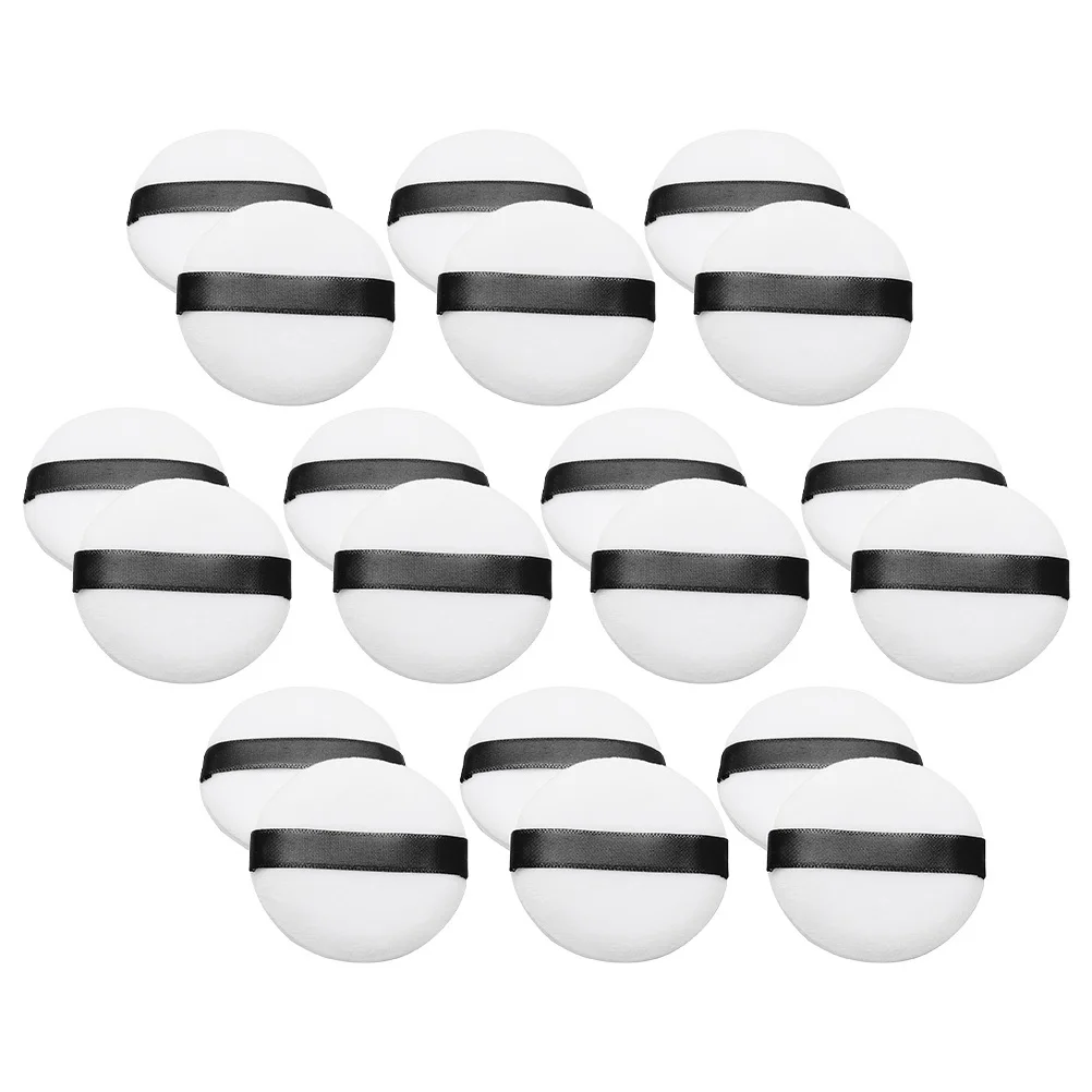 20 piezas aplicadores pequeños de maquillaje facial flocados, herramientas cómodas para esponjas de polvos sueltos para mujeres y niñas