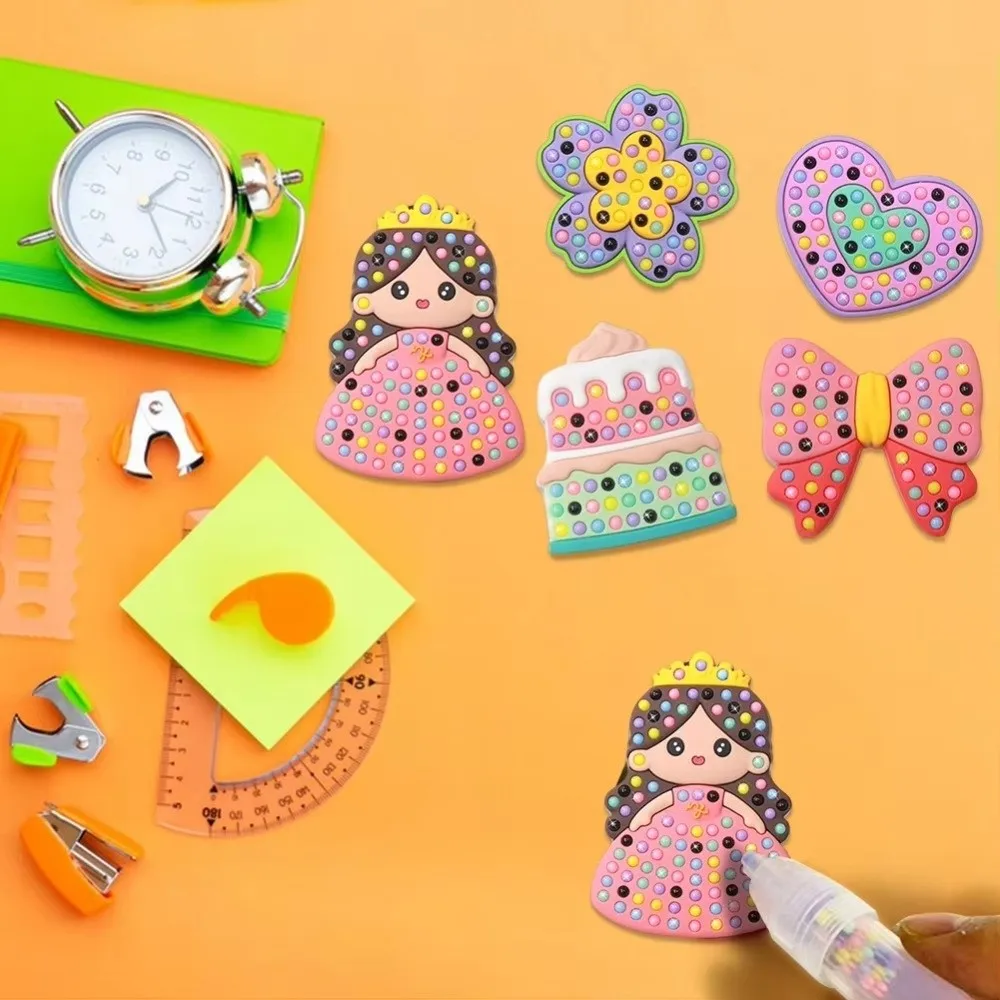 Rainbow Bow Handmade Set Beads Pen Ballpoint Pen Painting Creative Production Handmade Bead Painting Sticker Set Princess Theme