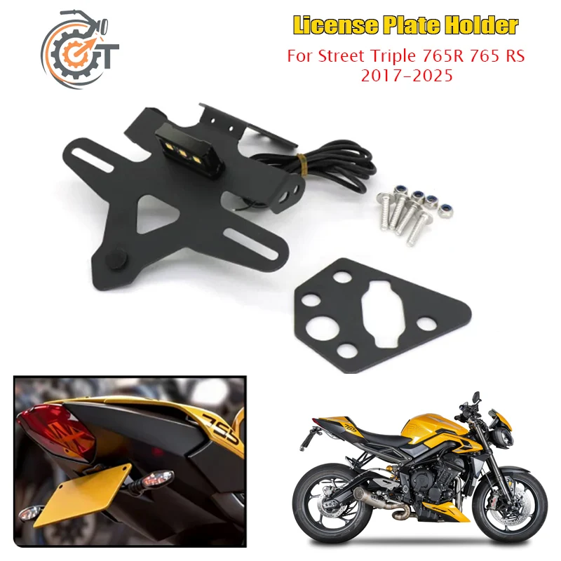 For Triumph Street Triple 765R 765 RS 2020-2025 2024 Motorcycle Rear Tail Tidy Fender Eliminator License Plate Holder Bracket