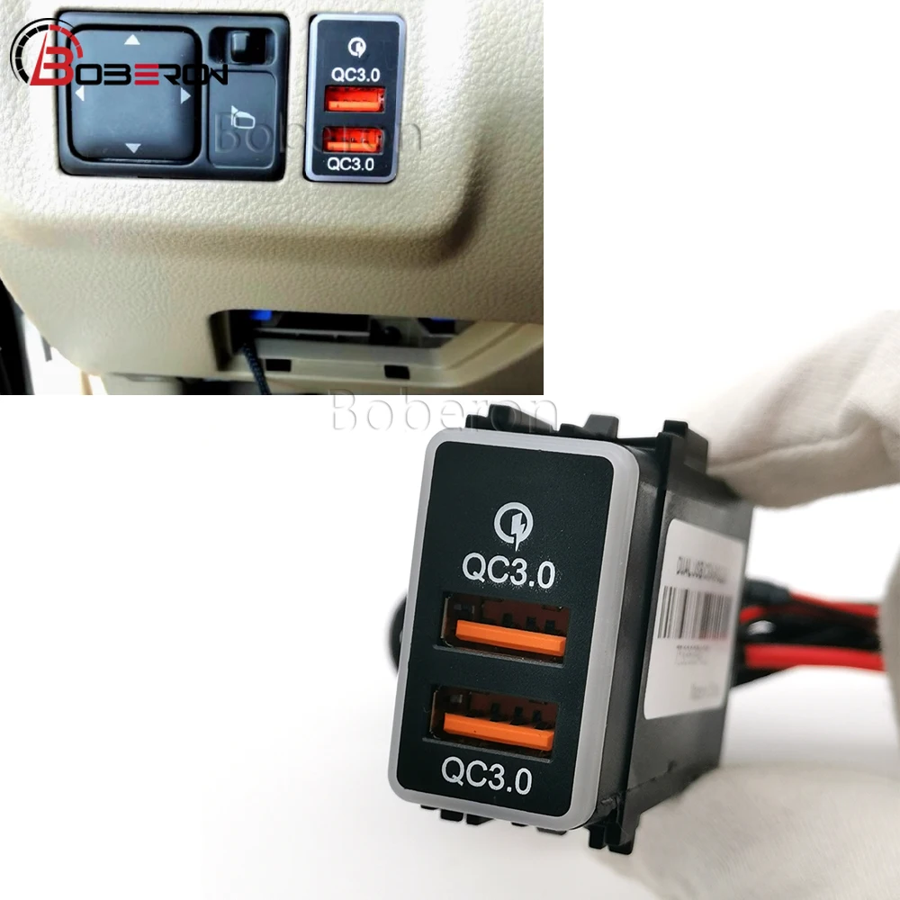 Cargador Rápido Doble USB Con Pantalla LED Y Voltímetro Para Coche, Compatible Con Nissan Y QC3.0