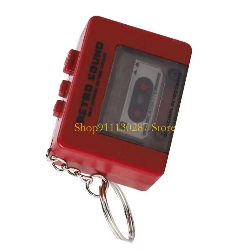 J1HC Miniature Retro Cassettes Keychains Creative Tape Recorders Keychains for Backpacks