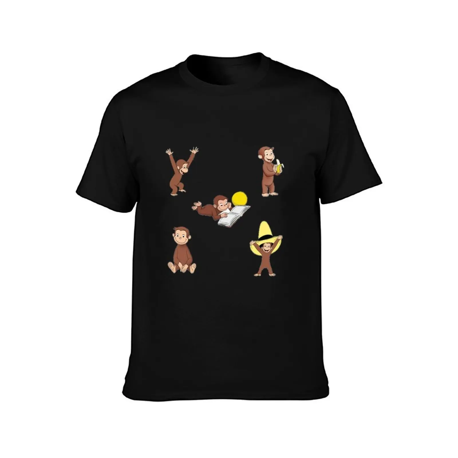 curious george T-Shirt Basic Short Sleeve Cotton Blend T-Shirt