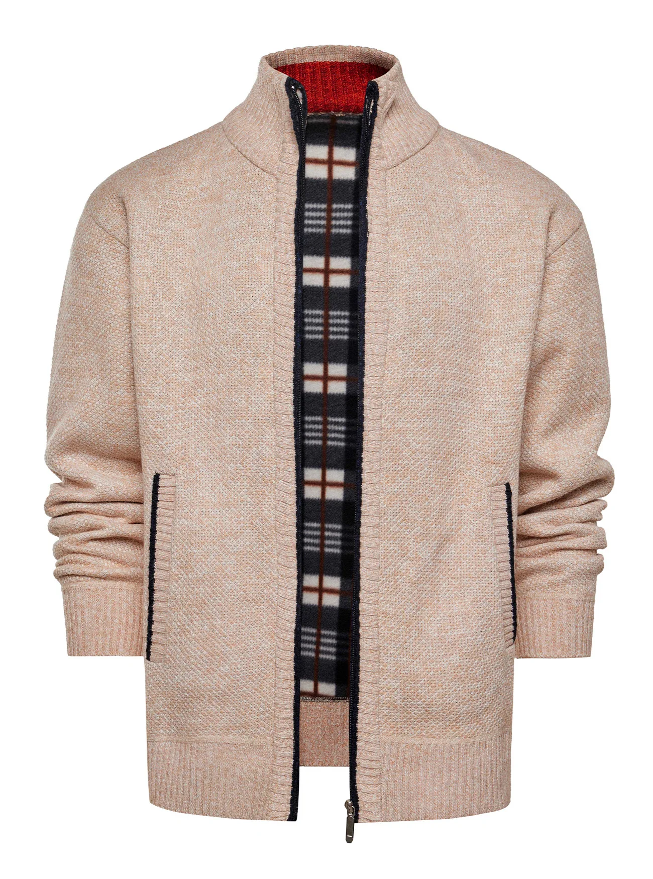 

Мужской осенне-зимний толстый теплый кардиган, флисовая куртка на молнии, облегающий вязаный свитер, пальто, удобное стильное пальто