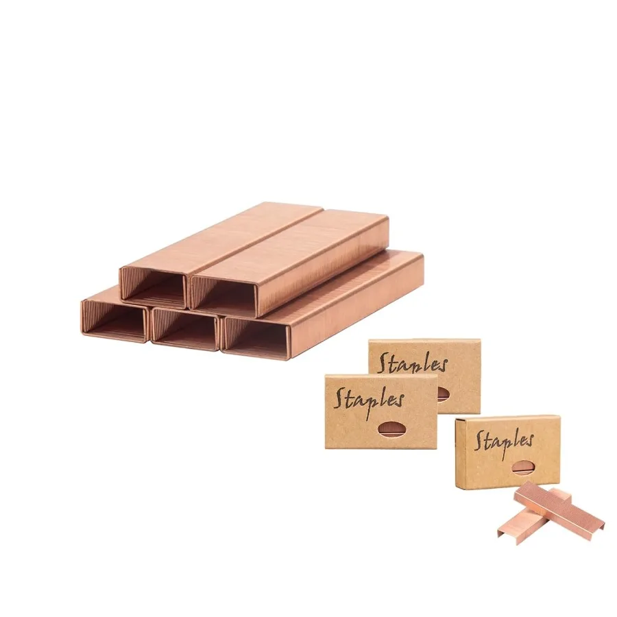 3000 Heftklammern aus Roségold, 26, 6 Standard-Farbklammern für Schreibtischhefter, 1000 pro Packung, insgesamt 3 Heftklammern aus Roségold
