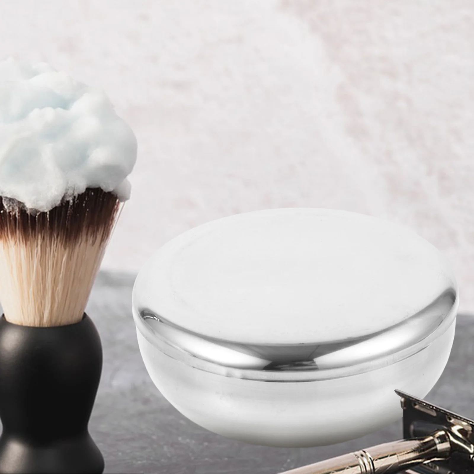 Edelstahlschale Silber 52 mm H 73 mm D Langlebige Rasierseifenbecher Herren Rasierbecher Tragbare traditionelle Nassrasur