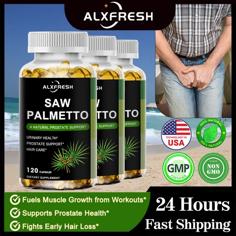 Alxfresh Saw Palmetto Supports Antioxidant Function Prostate Function and Urinary Tract Health to Support Men Health Hair Growth