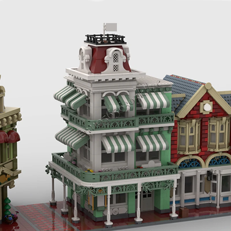 2372 ELEMENTY Ulica Miejska Scena Miejska Kingdom Uptown Jewelers MOC Personalizowany Modułowy Zestaw Klocków Kreatywny Projekt DIY Prezent Urodzinowy Zabawka