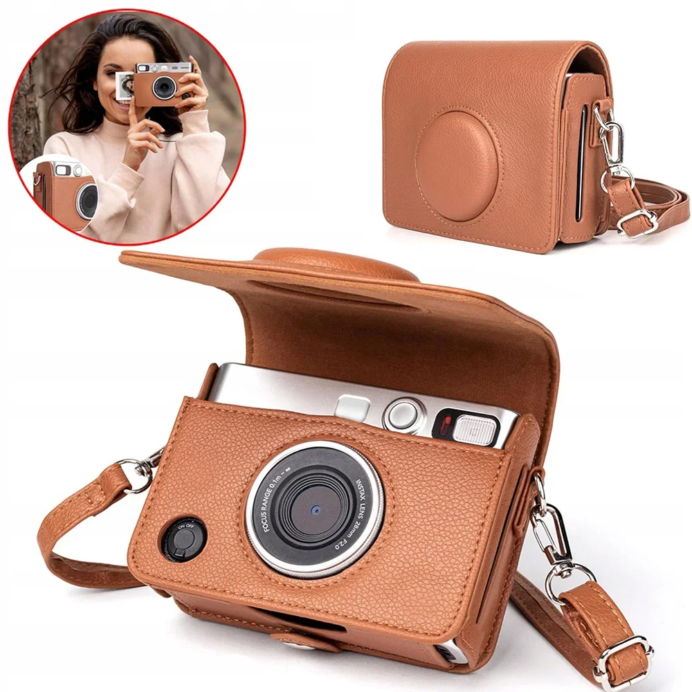 Abnehmbare Kameratasche mit vorderer Abdeckung und Umhängetasche für Fujifilm Instax Mini Evo