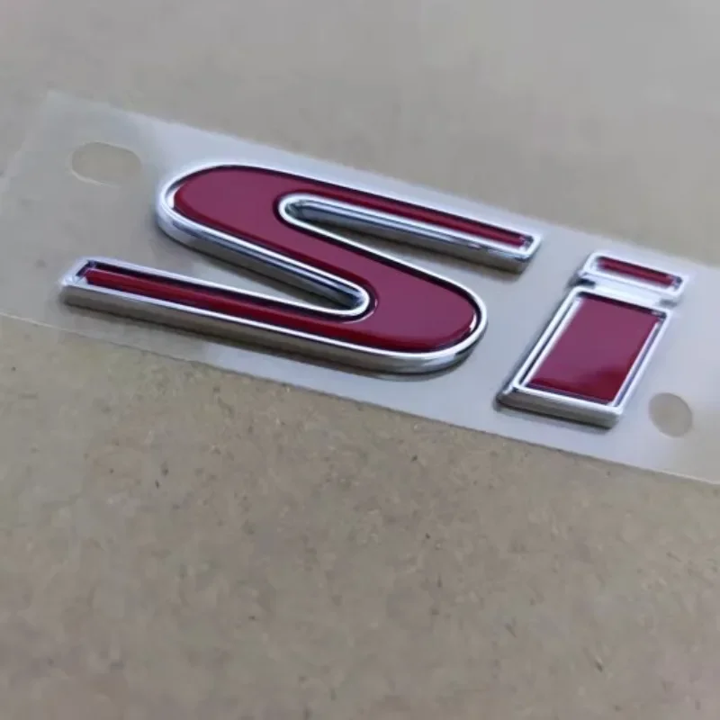 New Style 3D Red Si Emblem for Si 2Dr 4Dr Civic Trunk Rear Badge Emblem