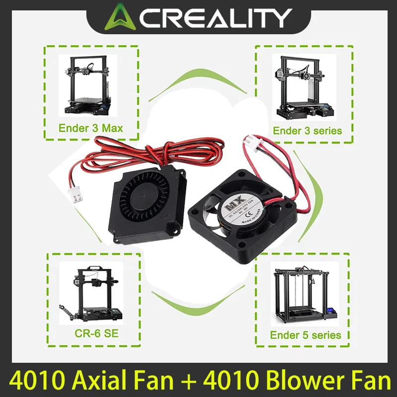 

Creality Original 4010 Вентиляторы постоянного тока 24 В Экструдер Hot End Вентилятор и турбовентилятор постоянного тока 24 В для 3D-принтеров Creality Ender 3/Ender 3 Pro/Ender 5