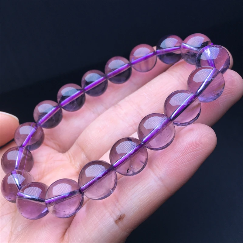 

10MM Natural Amethyst Bracelet Handmade Women Healing Gemstone Crystal Strand Lovers Girlfriend 1PCS