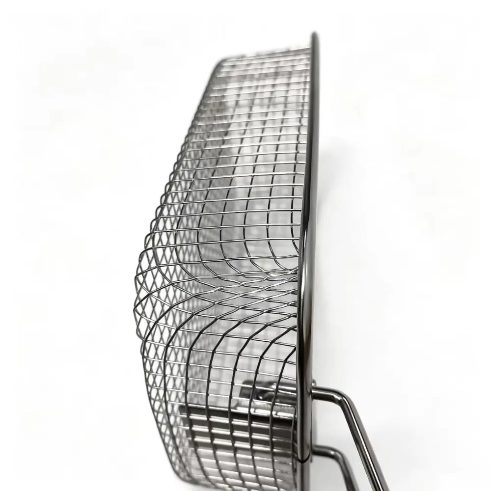 Durable Stackable Air Fryer Rack Long Handle Foldable Handle Grilling Rack Non-Stick Wire Mesh Wire Mesh Basket Kitchen Gadgets