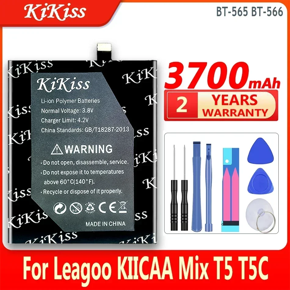 KiKiss Battery BT-565 BT-566 BT565 BT566 3700mAh For Leagoo KIICAA Mix T5 T5C High Capacity Bateria