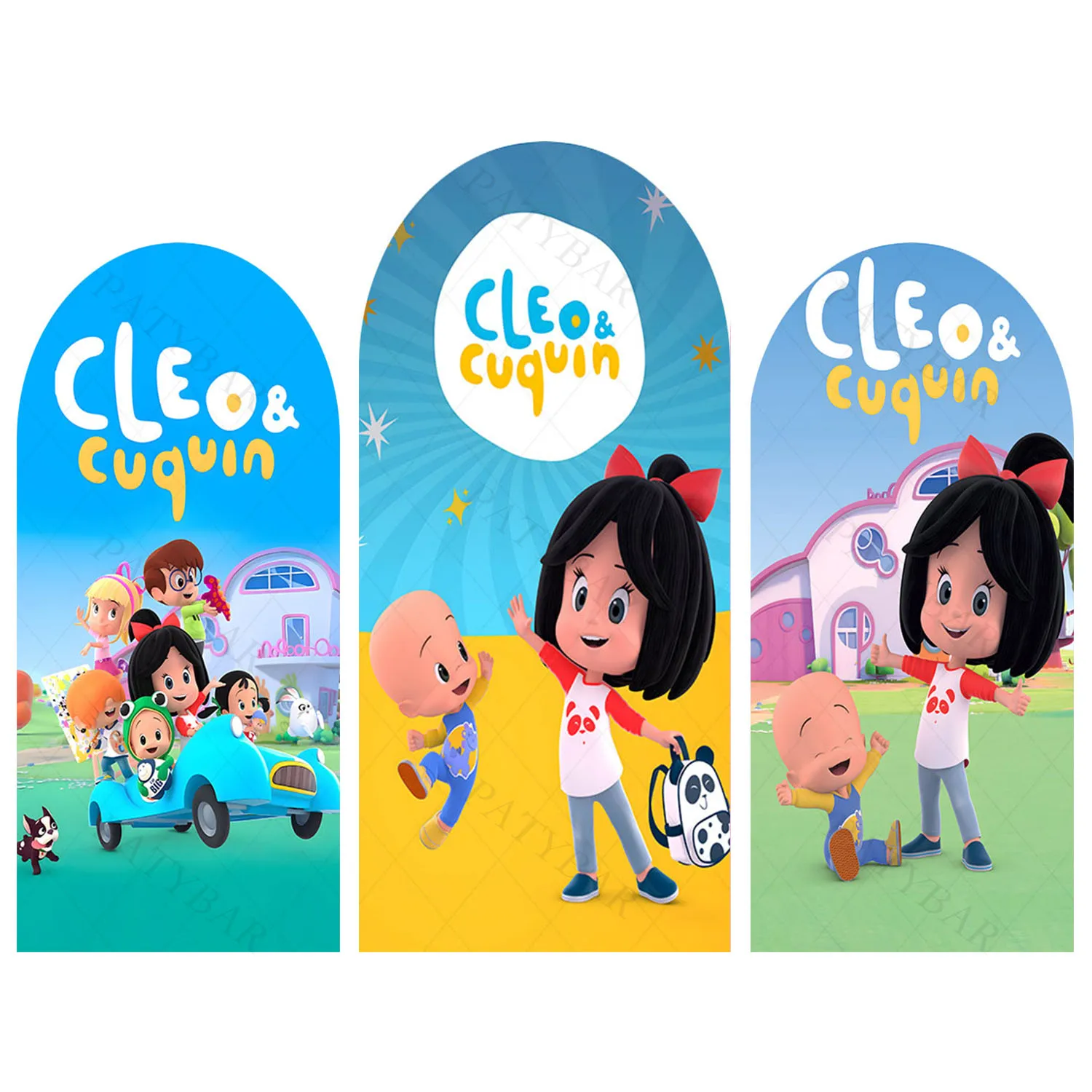 

Arch Cleo and Cuquin Theme Background Kids Birthday Party Backdrop Polyester Arch Banner Photography Props