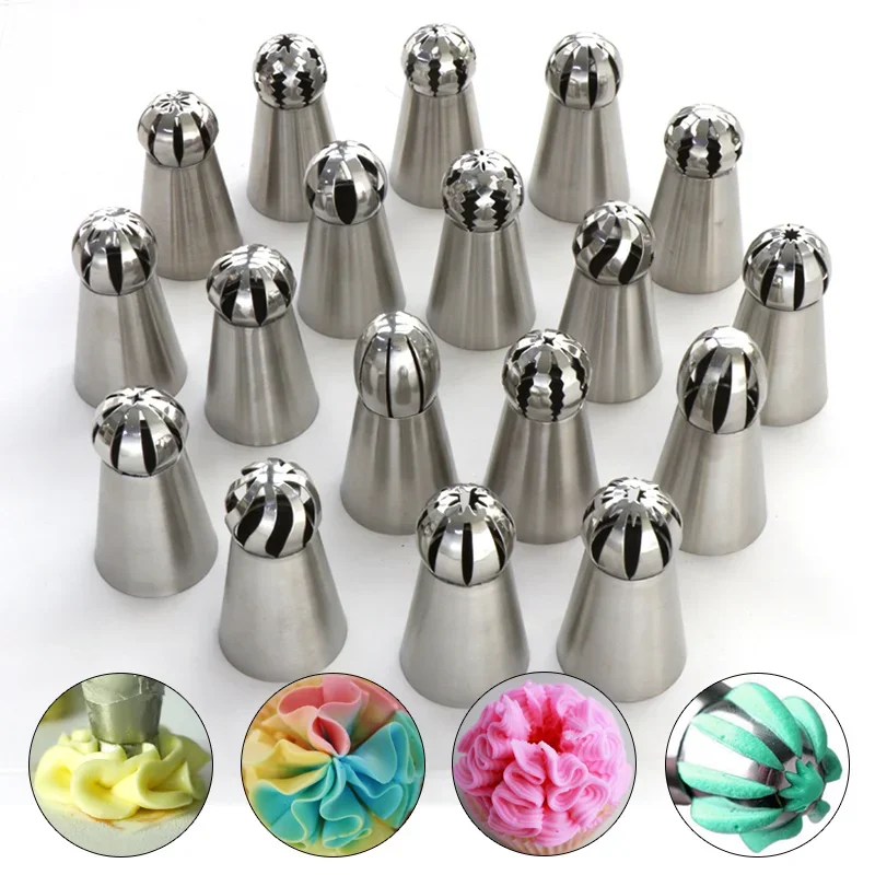 Russia decoration mouth suit stainless steel one-piece cream cake decoration crowded mouth spherical torch flower mouth