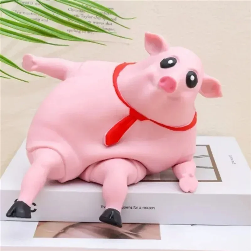 B05C-Pet Spremitura di maiale rosa antistress Simpatico animale da spremere Piccolo maiale antistress