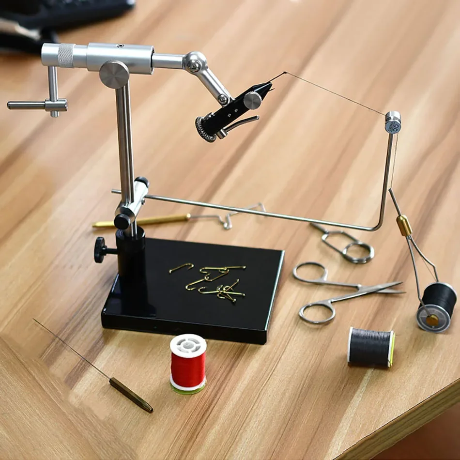 MNFT 1 Satz 360 ° Rotation Fliegenbinden Schraubstock für Streamer Fliegenfischen Fliegen Jig Lockt Fliegenbinden Werkzeug – Detail 1