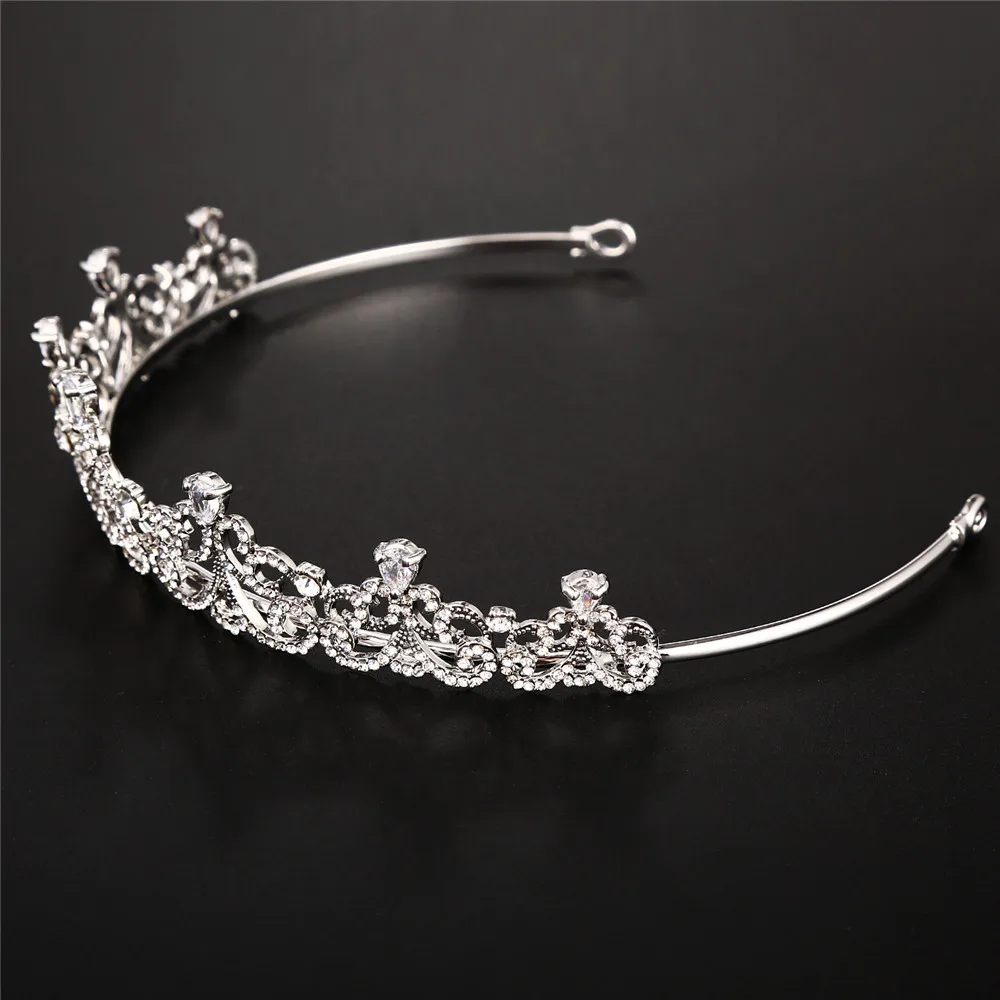 الزركون العروس تيارا الاطفال الأميرة تاج الزفاف إكسسوارات الشعر عقال ثوب الزفاف الملحقات