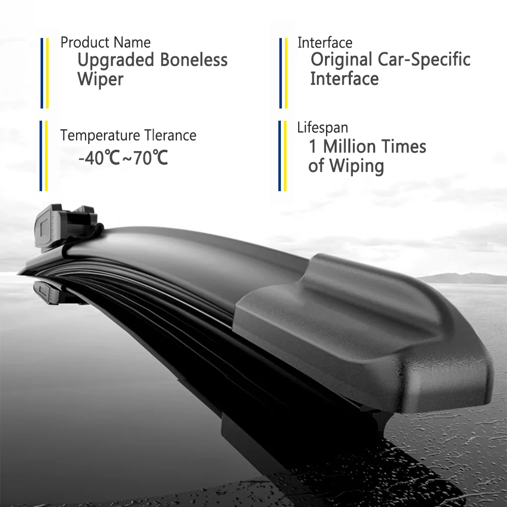 For Hyundai Accent MC 2006–2011 Automobiles Durable Quiet Front Windscreen Wiper Blades Auto Window Replacement Accessories view 5