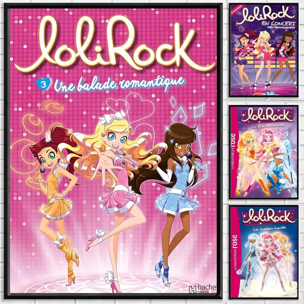 Animation LoliRock Poster Self-adhesive Art Waterproof Paper Sticker Coffee House Bar Room Wall Decor