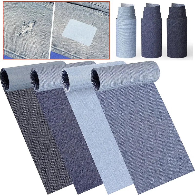 1/5Pcs Jeans Denim Patches Inside Outside Jean Iron On Patches 8x50cm(3''x20'') Cotton Repair Patch for Jean Cloth Hole Repairing