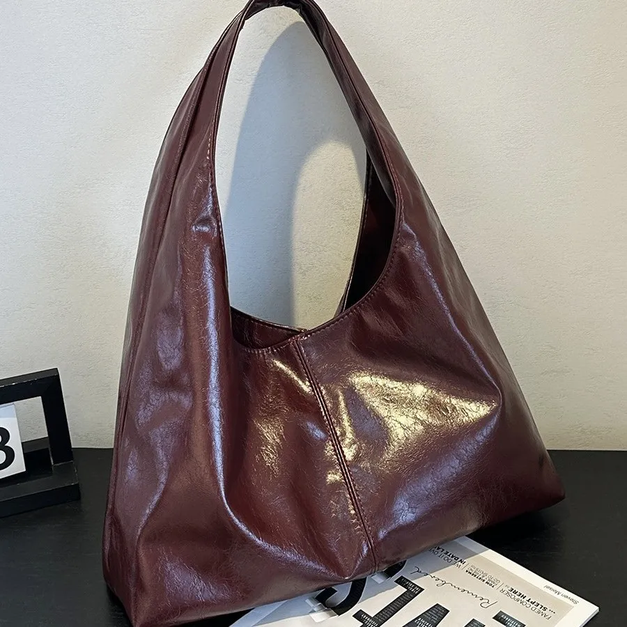 

Минималистичная большая сумка 2025 года, просторная женская сумка через плечо, шикарная сумка через плечо под мышками, элегантная сумка «день-ночь», текстурированный слинг