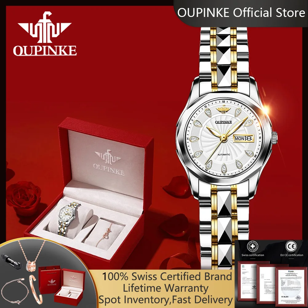OUPINKE 3172 Watches for Women Japan Automatic Mechanical Women's Watches Luxury Brand Original Diamond Scale Ladies Wristwatch