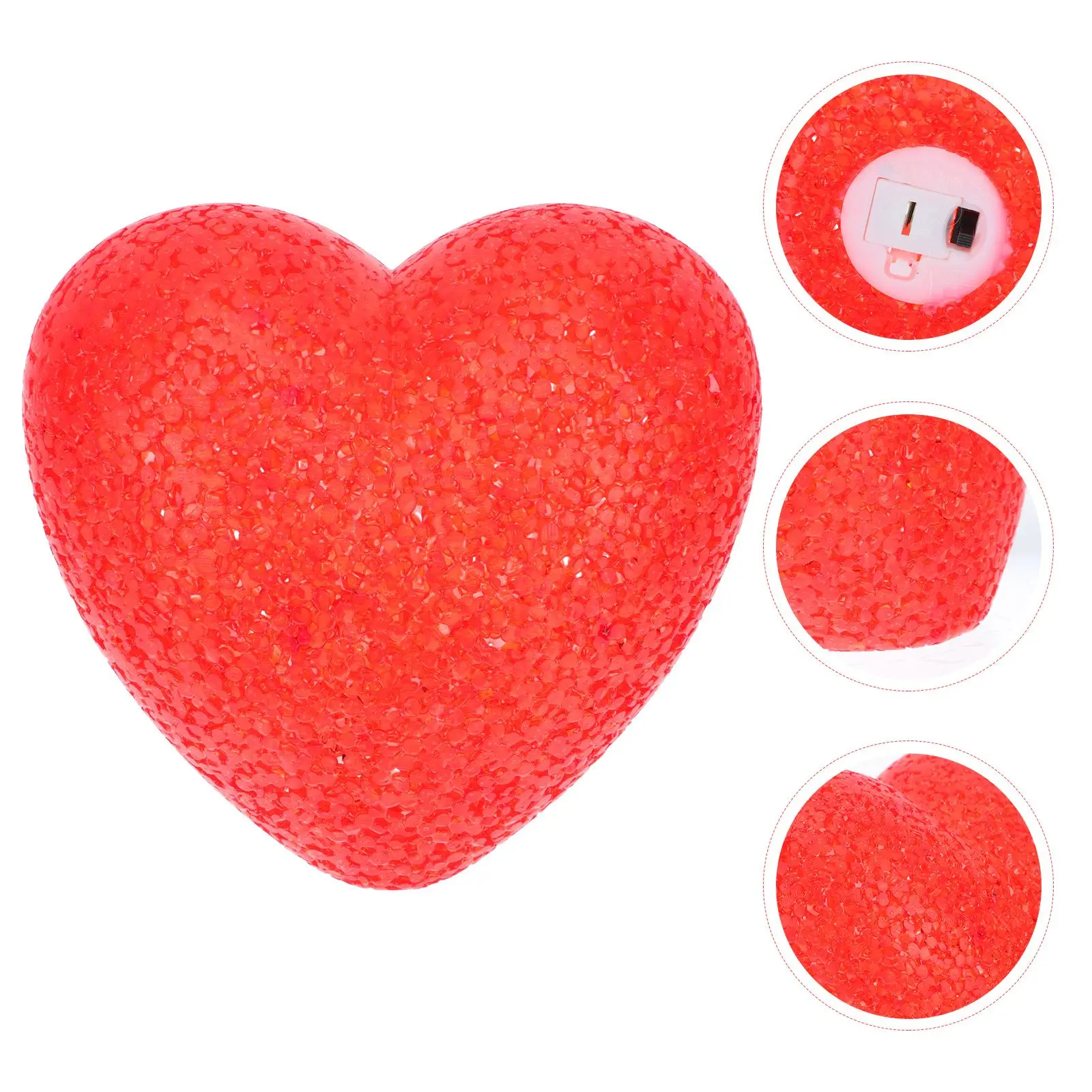

Heart Shaped 14cm Red Decorative Night Lamp for Valentine Home Garden Bedside Lamp Party Desktop Lighting