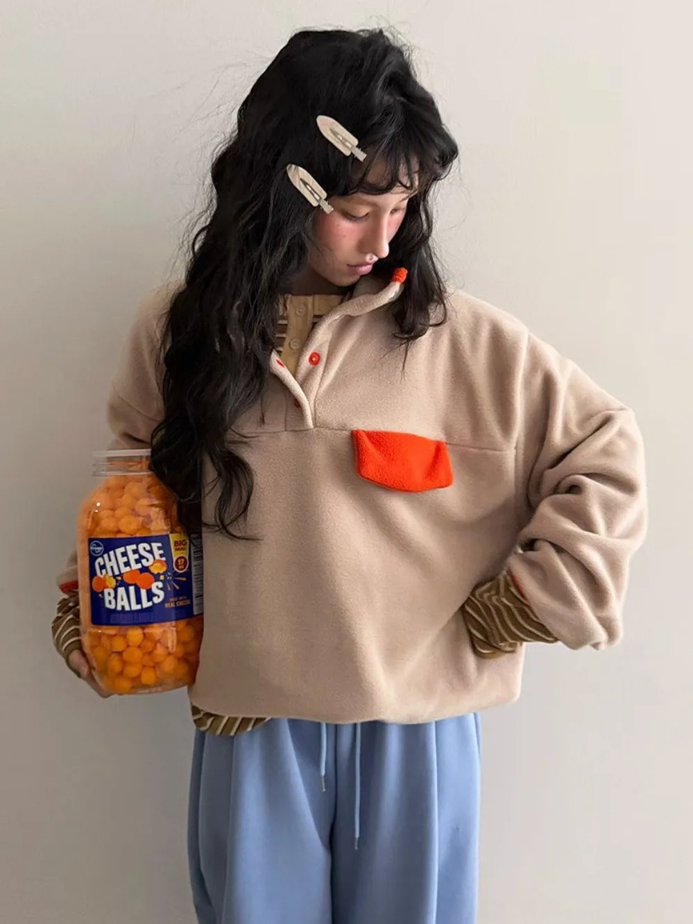 Laid-ba Sle Oversized f High Ne Sweatshirt Damen Faionable Loose Korean Version Cute Anti-Aging Top Trendy