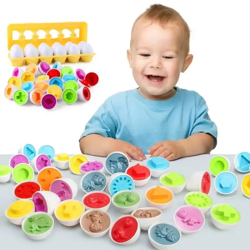 Montessori Smart Ei Sensorischen Spielzeug Baby Entwicklung Spiele Passenden Puzzle Eier Form Sorter Pädagogisches Spielzeug Für Kinder 2, 3, 4 Y