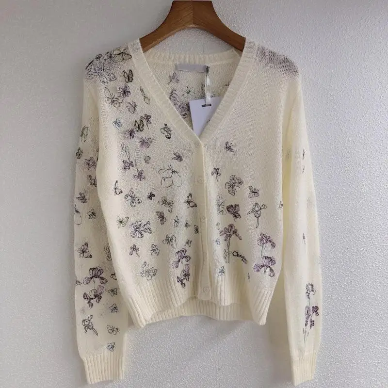 

Новый женский осенне-весенний тонкий свитер с вышивкой, объемным узором и длинными рукавами, плотный, приталенный крой
