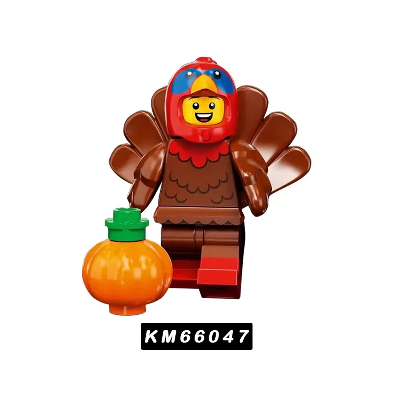 Animal loup-garou bonhomme de neige casse-noisette vert Dragon homme Anime briques modèle Mini figurines d'action assemblage bloc de construction jouets cadeaux